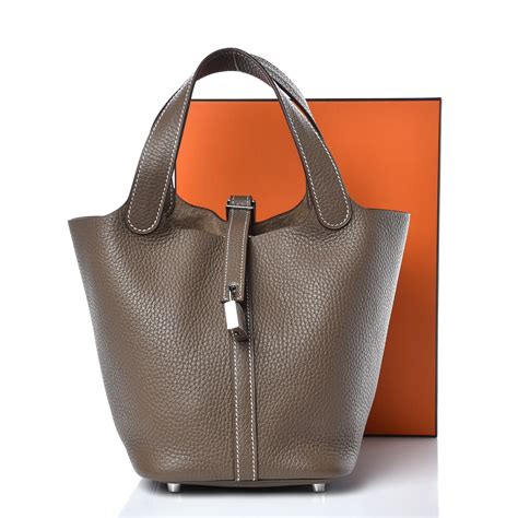 hermes taurillon clemence picotin lock 18 pm etoupe|hermes taurillon picotin lock.